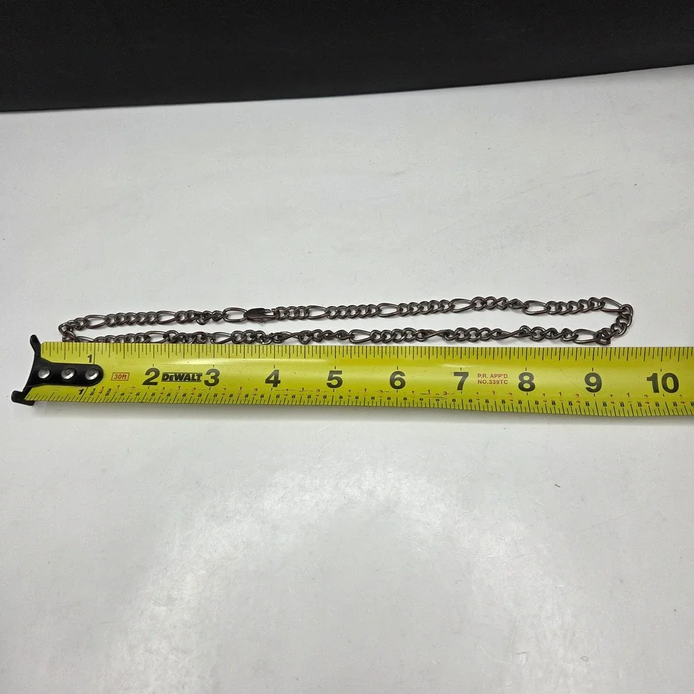 Unbranded Figaro Chain Necklace 18in Gunmetal Bronze Tone Vintage Style Link